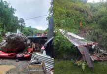 Baguio City: Big Boulder Rolled Down Crushing Car and House