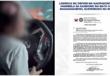 DOTr Suspends License of Driver Who Let Child Take the Wheel
