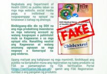 DOH Warns Public About Fake Account Endorsing Products