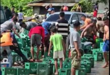 Beer Crates Spill on Road After Wing Van Panel Collapses