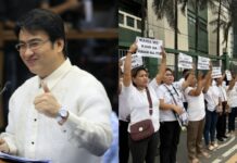 Bong Revilla Supporters Gather In Front Of Sandiganbayan