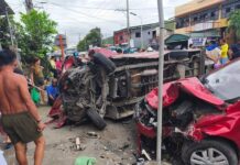 Several People Injured After Car Crashes Into Jeepney in Cebu