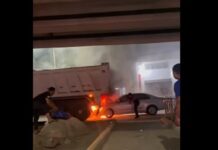 Police Show Courage in Rescuing Driver from Burning Car in Mandaue City