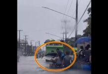 Improvised Raft Used to Carry Baby’s Coffin Through Floodwaters in Pampanga