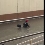 Rider Pushes Motorcycle Through Waist-Deep Flood in Makati