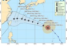 PAGASA: Typhoon Saudel to Enter PAR on Monday (August 24, 2026)
