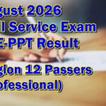 Civil Service Exam Result August 2026 – Region 12 Passers (Professional)
