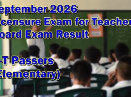 LET Exam Result September 2026 – S-T Passers (Elementary)
